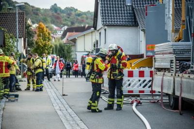 Owen: Gasleitung beim Geruest aufstellen angebohrt
